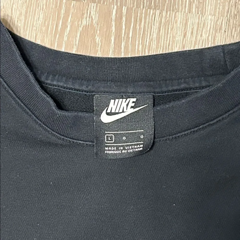 Nike Vintage Y2K Men's Black with Lime and Orange Embroidery Crewneck Sweatshirt